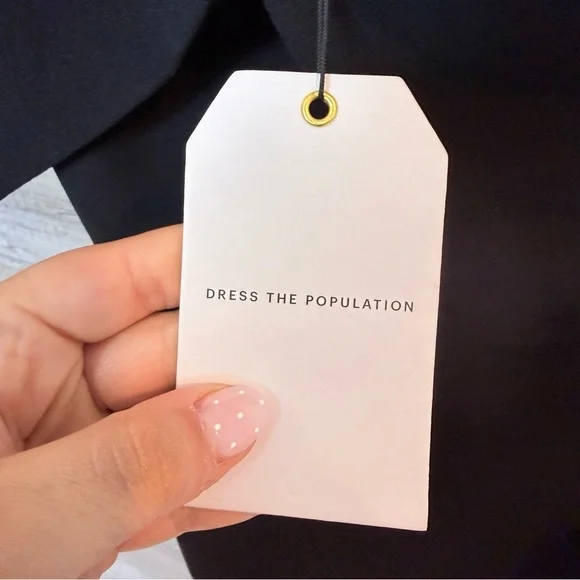 NWT Dress The Population Tiffany One-Shoulder Midi Dress in Black - Large - Picture 5 of 11